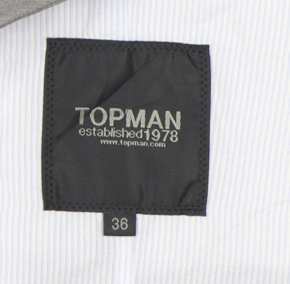 Mens UK Size 36 Topman Regular Grey Suit Waistcoat