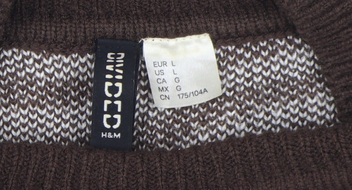 Womens UK Size L H&M Brown Pullover Jumper