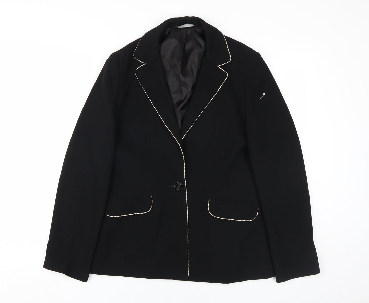 BHS Women's Black Suit Jacket UK Size 10 Notch Lapel