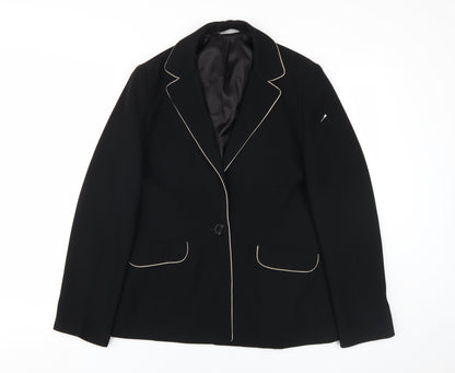 BHS Women's Black Suit Jacket UK Size 10 Notch Lapel