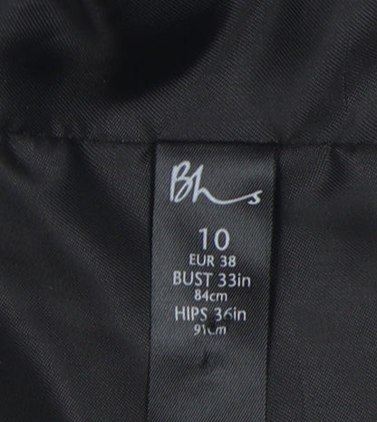 BHS Women's Black Suit Jacket UK Size 10 Notch Lapel