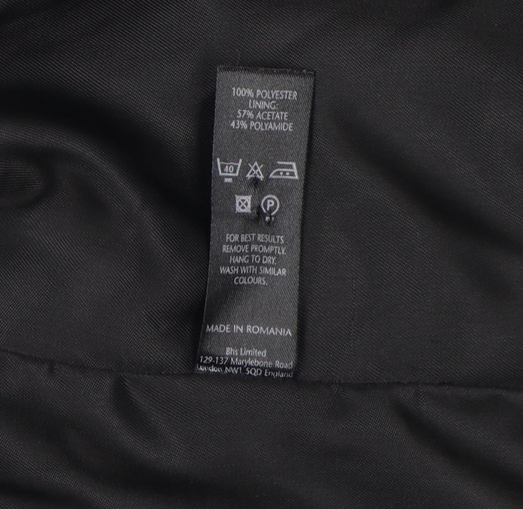 BHS Women's Black Suit Jacket UK Size 10 Notch Lapel