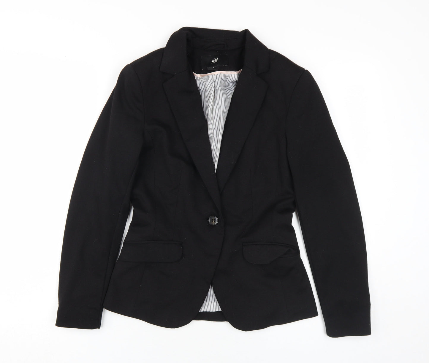 H&M Women's Black Slim Fit Suit Jacket, Size 6