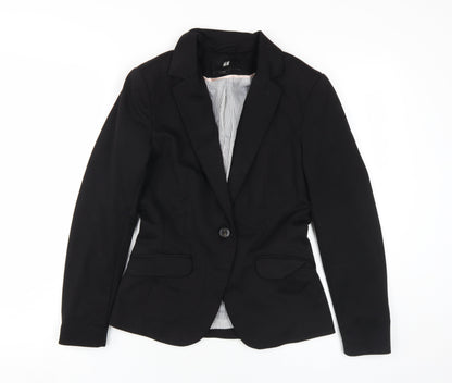 H&M Women's Black Slim Fit Suit Jacket, Size 6