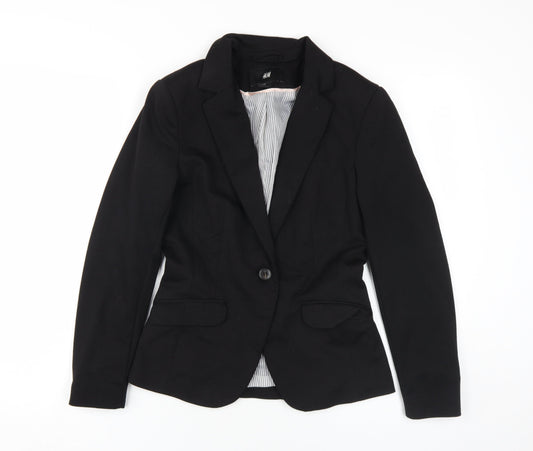 H&M Women's Black Slim Fit Suit Jacket, Size 6