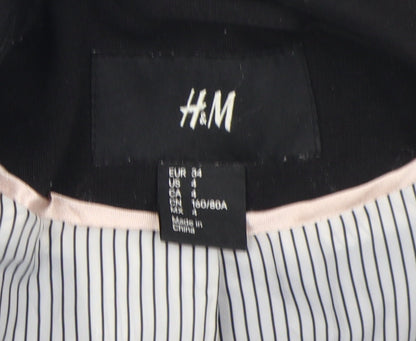 H&M Women's Black Slim Fit Suit Jacket, Size 6