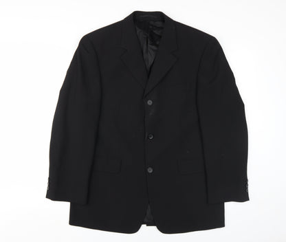 Mens UK Size 38 Tom English Regular Black Suit Jacket