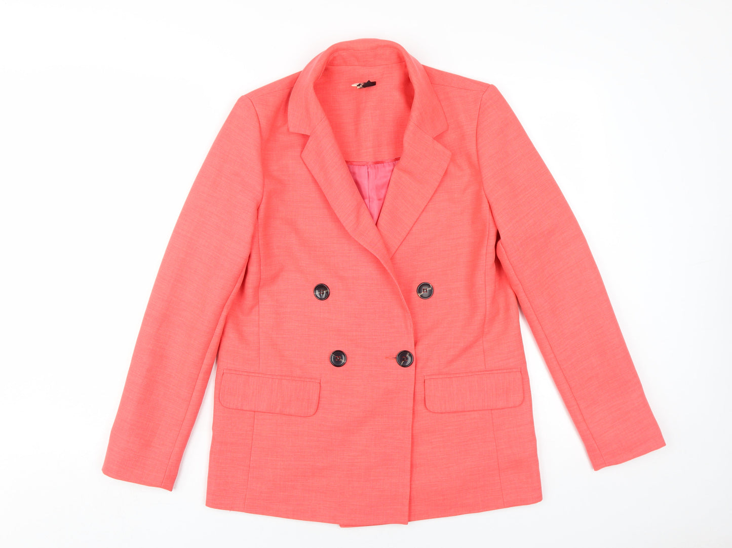 Topshop Women's Pink Double-Breasted Suit Jacket