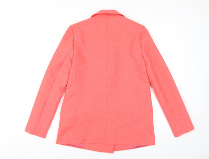 Topshop Women's Pink Double-Breasted Suit Jacket