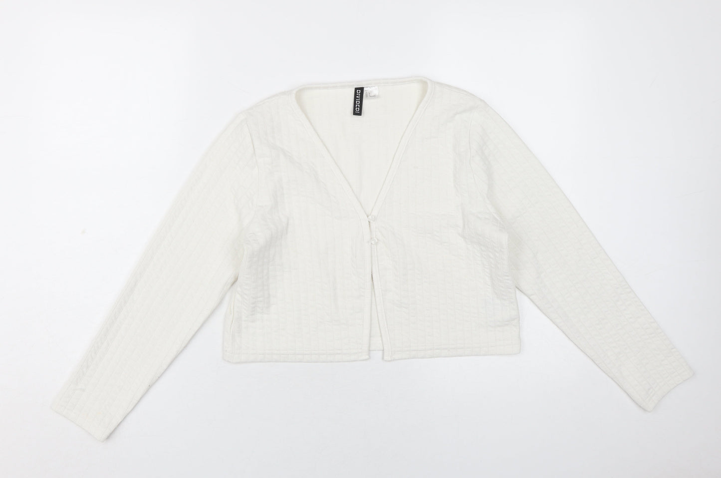 Womens UK Size 14 H&M White Cropped T-Shirt