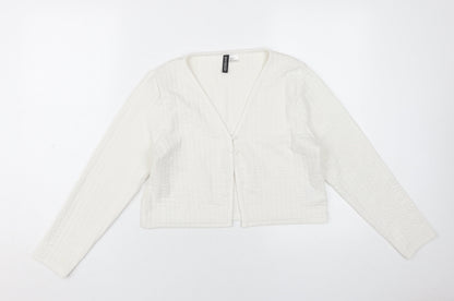 Womens UK Size 14 H&M White Cropped T-Shirt