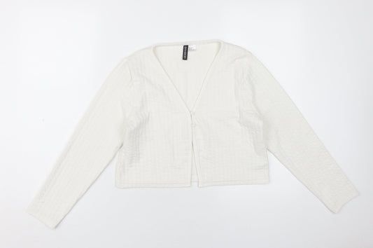 Womens UK Size 14 H&M White Cropped T-Shirt