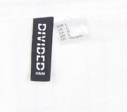 Womens UK Size 14 H&M White Cropped T-Shirt