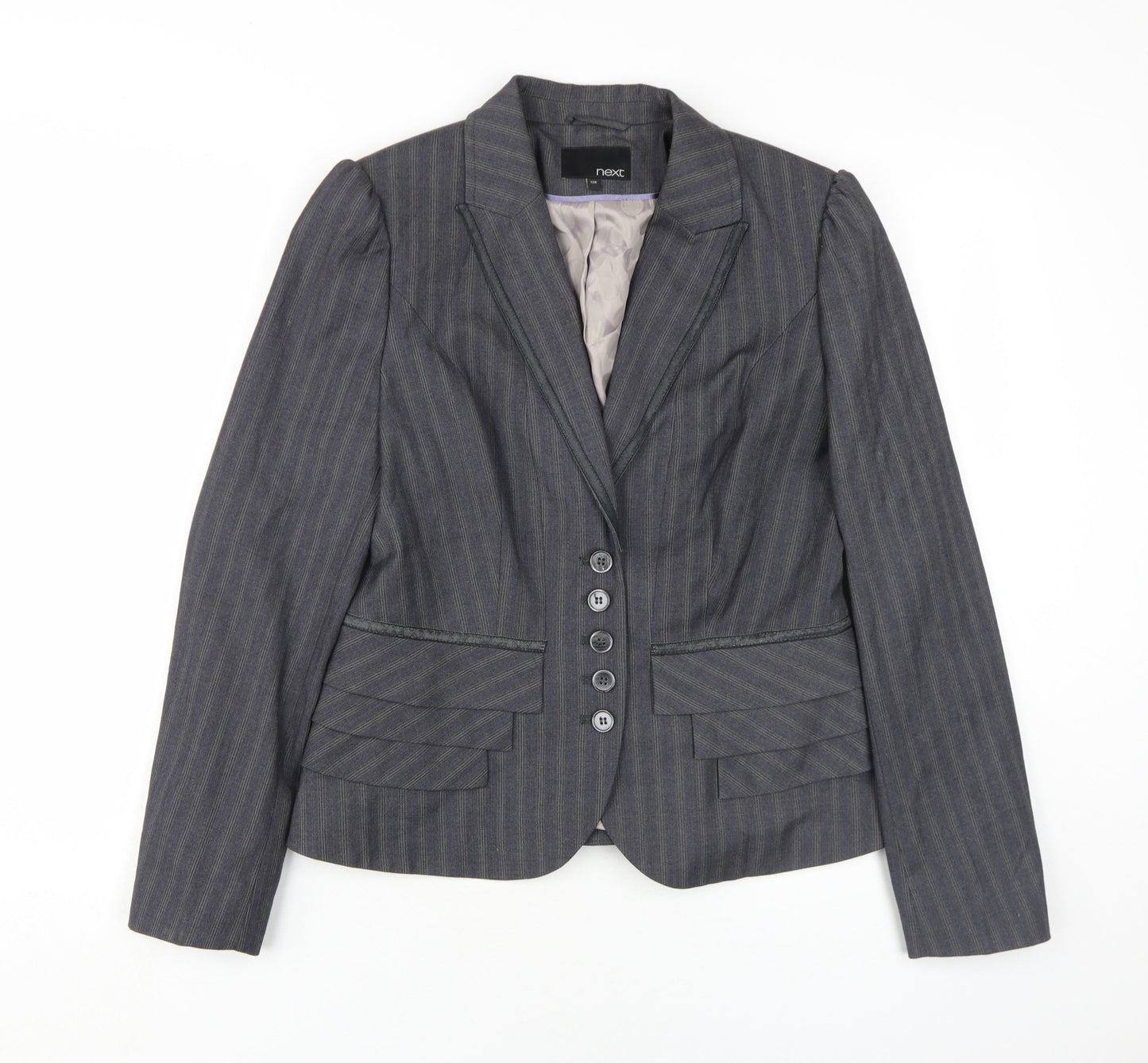 Next Women's Grey Pinstripe Suit Jacket, Size 12