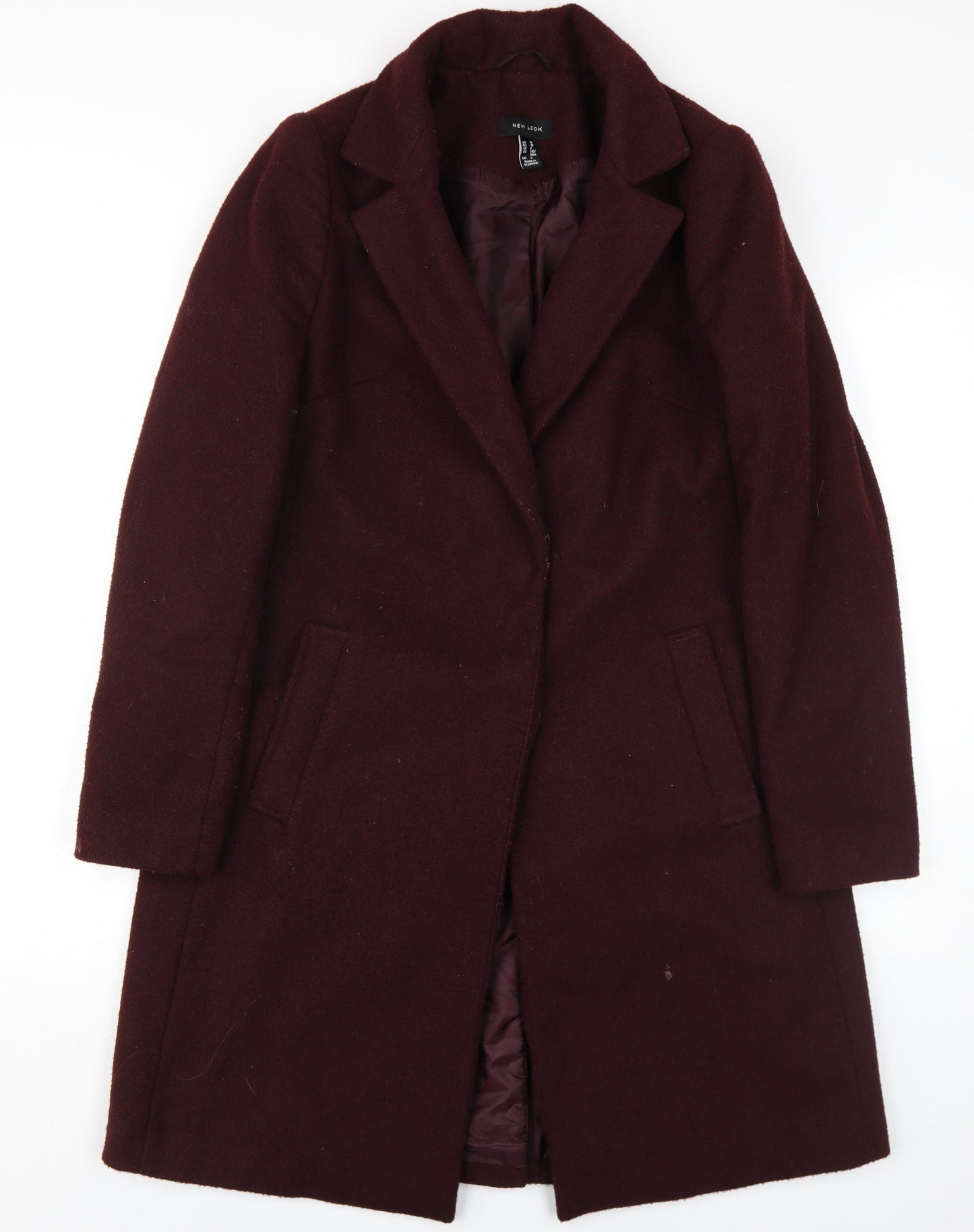 Womens UK Size 10 New Look Brown Overcoat