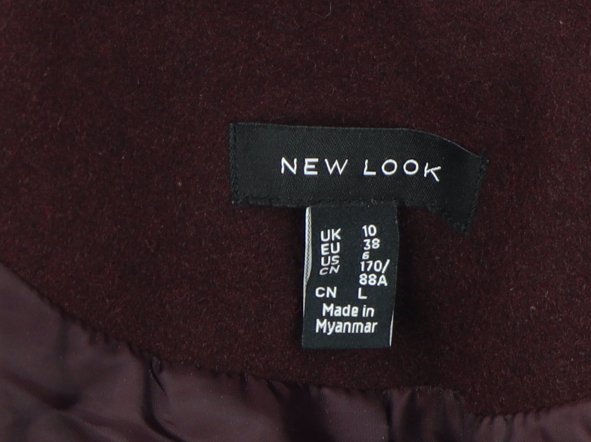Womens UK Size 10 New Look Brown Overcoat