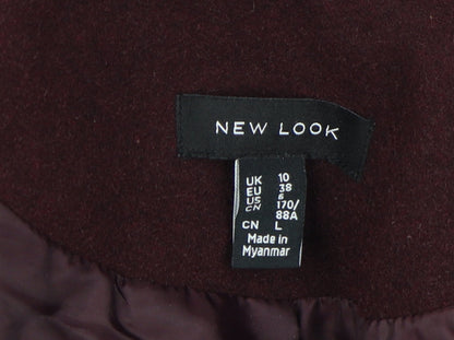 Womens UK Size 10 New Look Brown Overcoat