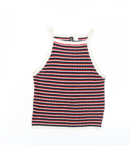 Womens UK Size S H&M Multicoloured Cropped Tank