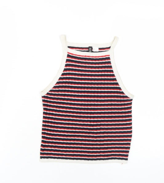 Womens UK Size S H&M Multicoloured Cropped Tank