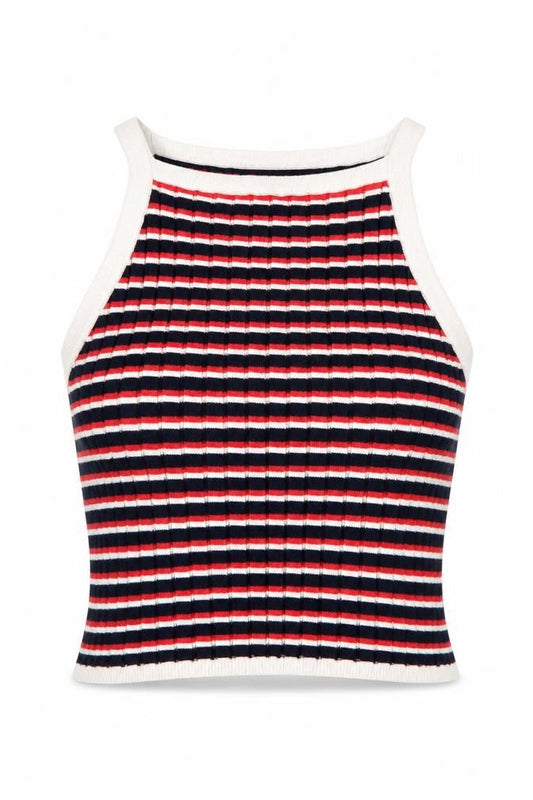 Womens UK Size S H&M Multicoloured Cropped Tank