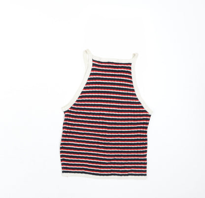 Womens UK Size S H&M Multicoloured Cropped Tank