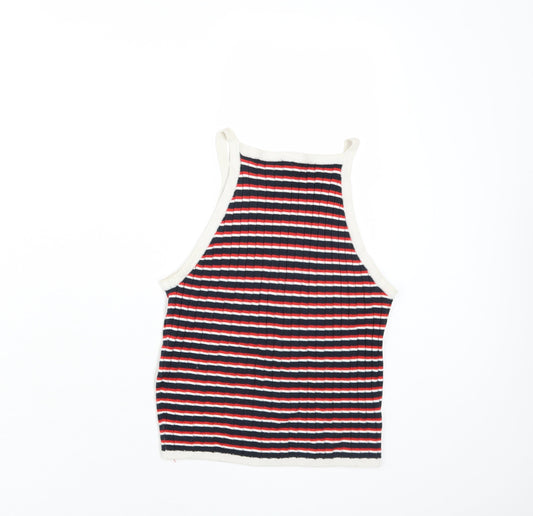 Womens UK Size S H&M Multicoloured Cropped Tank