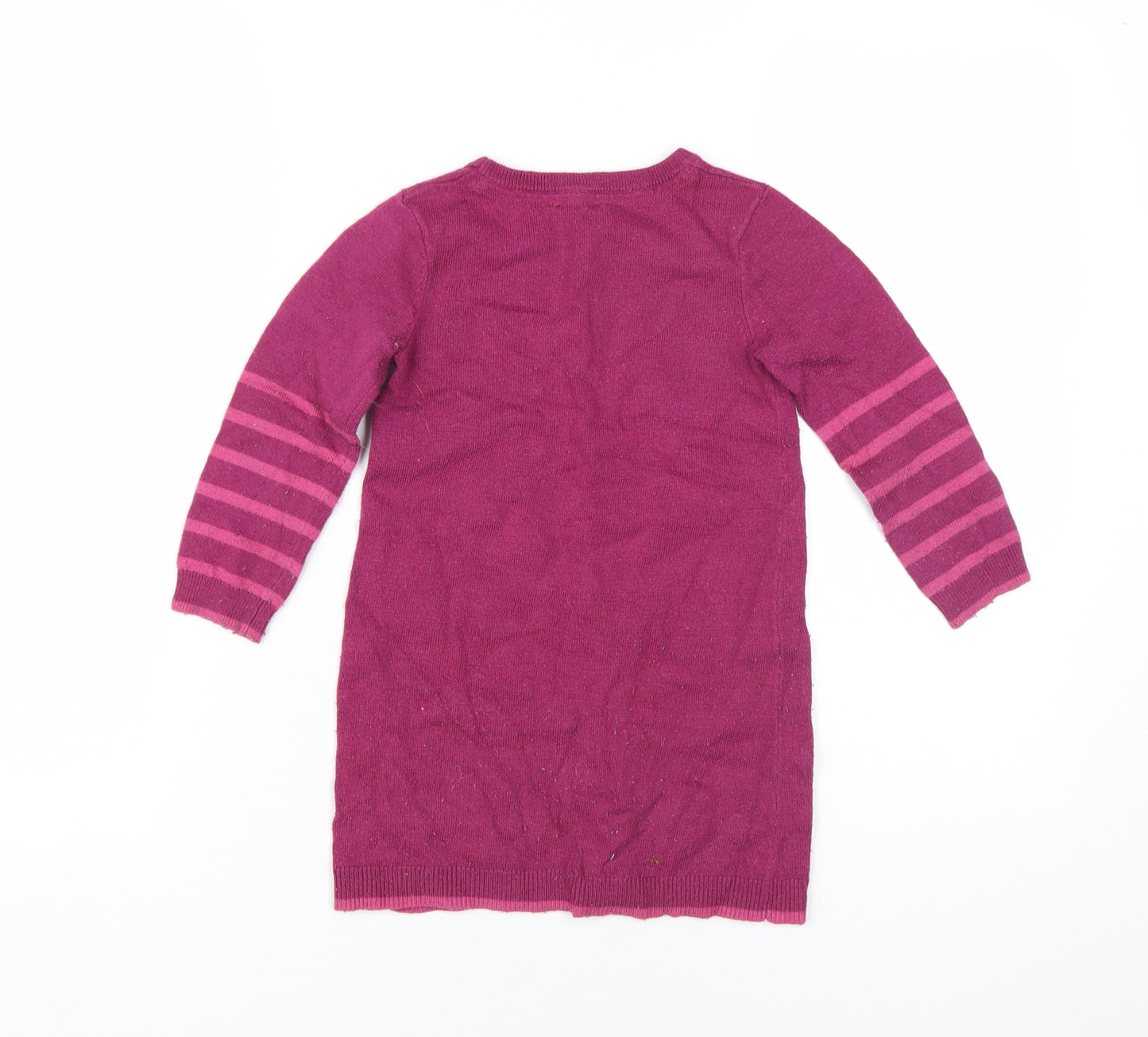 John Lewis Girls Purple Polka Dot Knit Dress, 3 Years