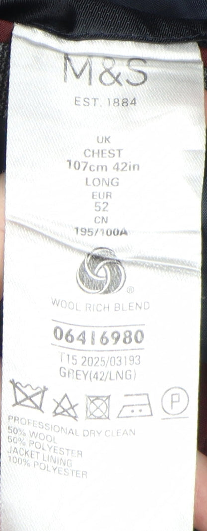 Mens UK Size 42 Marks and Spencer Regular Grey Suit Jacket