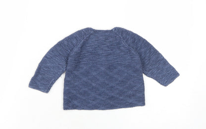 Marks & Spencer Unisex Blue Animal Print Cardigan 6-9 Months