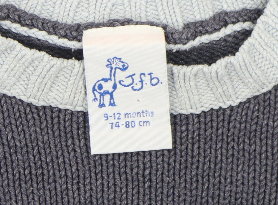 Unisex Baby Grey Knit Pullover Jumper 9-12 Months