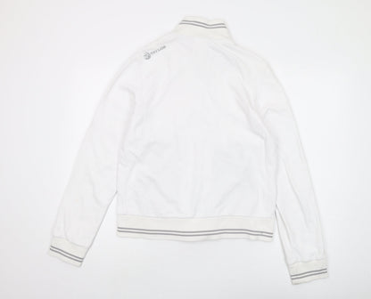 Taylor Full Zip Men's White Hoodie - Small, Mock Neck