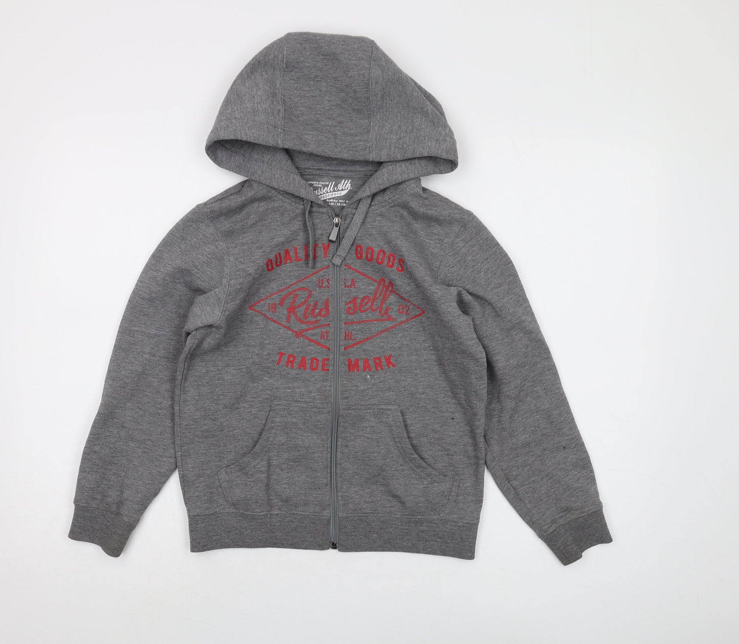Russell Athletic Boys Grey Full Zip Hoodie 10 Years