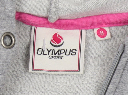 Olympus Sport Grey Full Zip Women's Hoodie UK 8