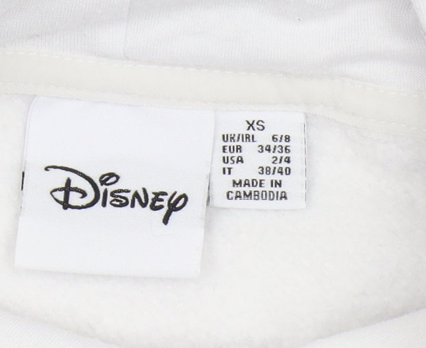 Womens UK Size XS Disney White Pullover Hoodie