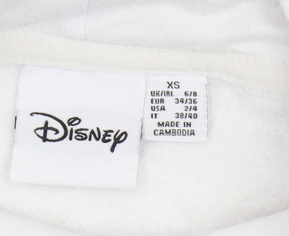 Womens UK Size XS Disney White Pullover Hoodie