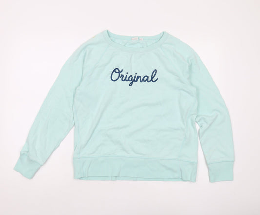 GAP Women's Blue Pullover Sweatshirt, Size S, Logo Accent