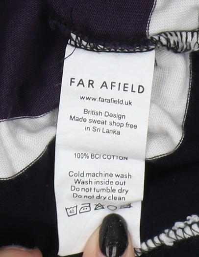 Far Afield Men's Purple Striped Polo, Long Sleeve, Size 12