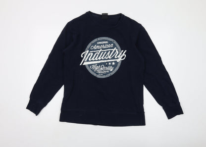 Smog Men's Blue Pullover Sweatshirt L Graphic Print