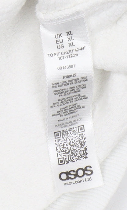 Mens UK Size XL ASOS White Pullover Sweatshirt
