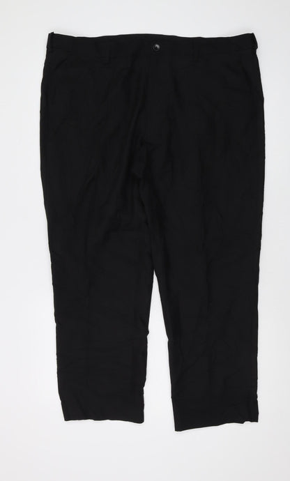 Marks and Spencer Men's Black Regular Fit Dress Pants 40