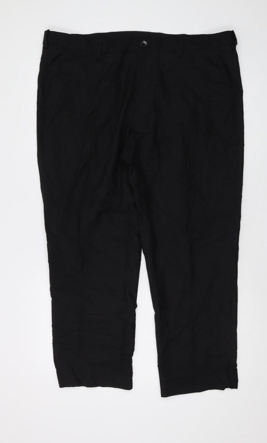 Marks and Spencer Men's Black Regular Fit Dress Pants 40