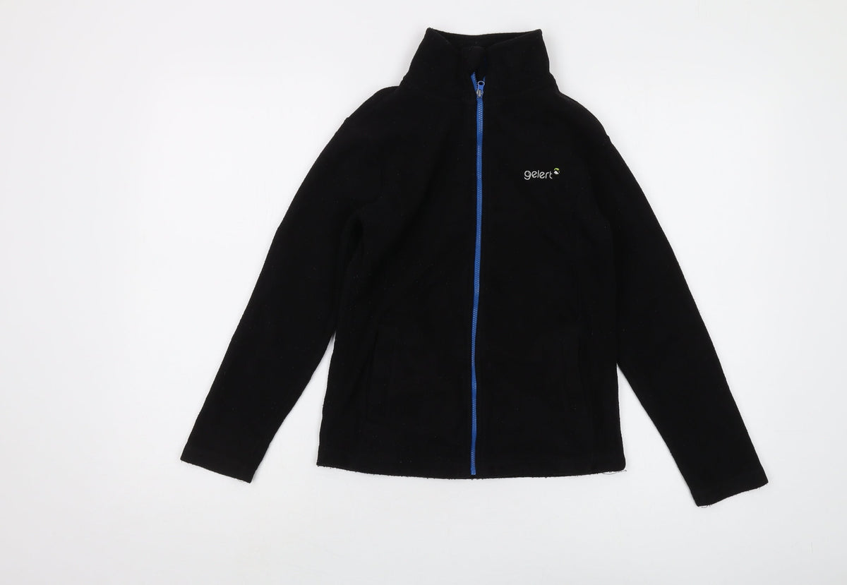 Additional front view of Gelert boys’ black basic jacket 9-10 years full zip lined