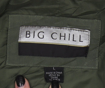 Mens UK Size L Big Chill Green Parka Coat