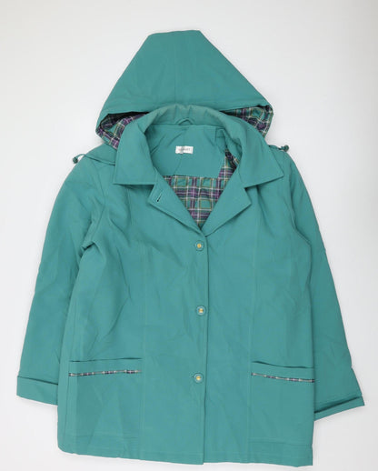 Damart Women's Green Rain Coat Jacket Size 18