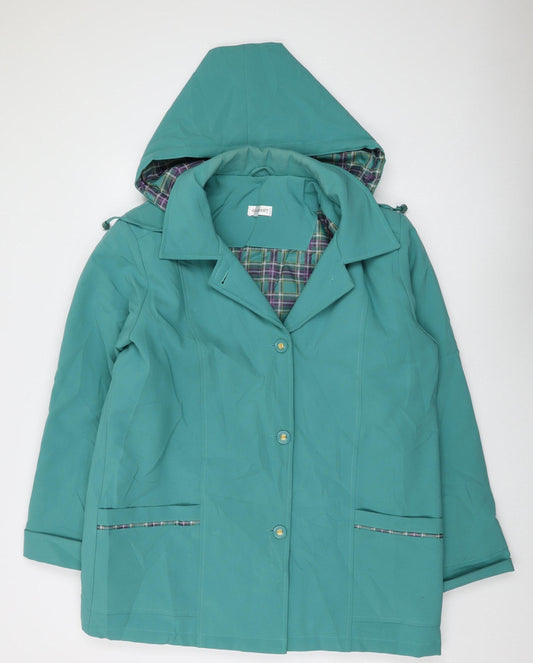 Damart Women's Green Rain Coat Jacket Size 18