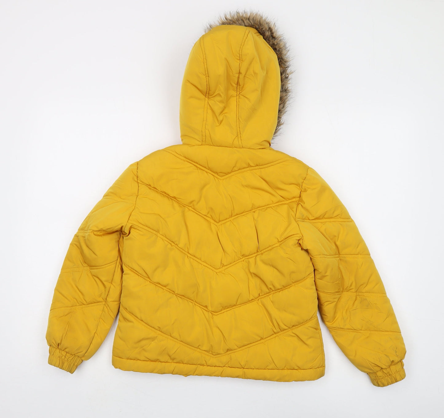 Lipsy Yellow Girls' Puffer Jacket 9 Years Hooded Coat