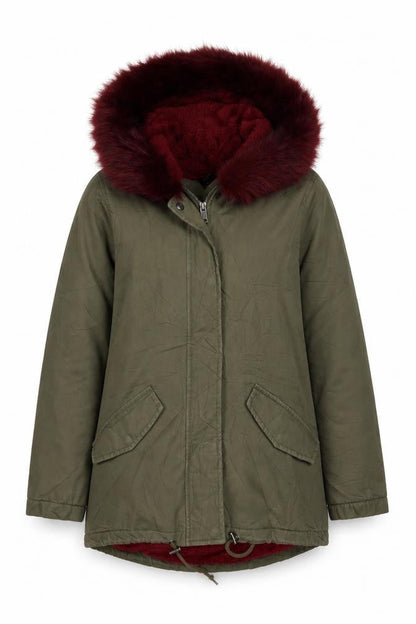 Womens UK Size 8 New Look Green Parka Coat