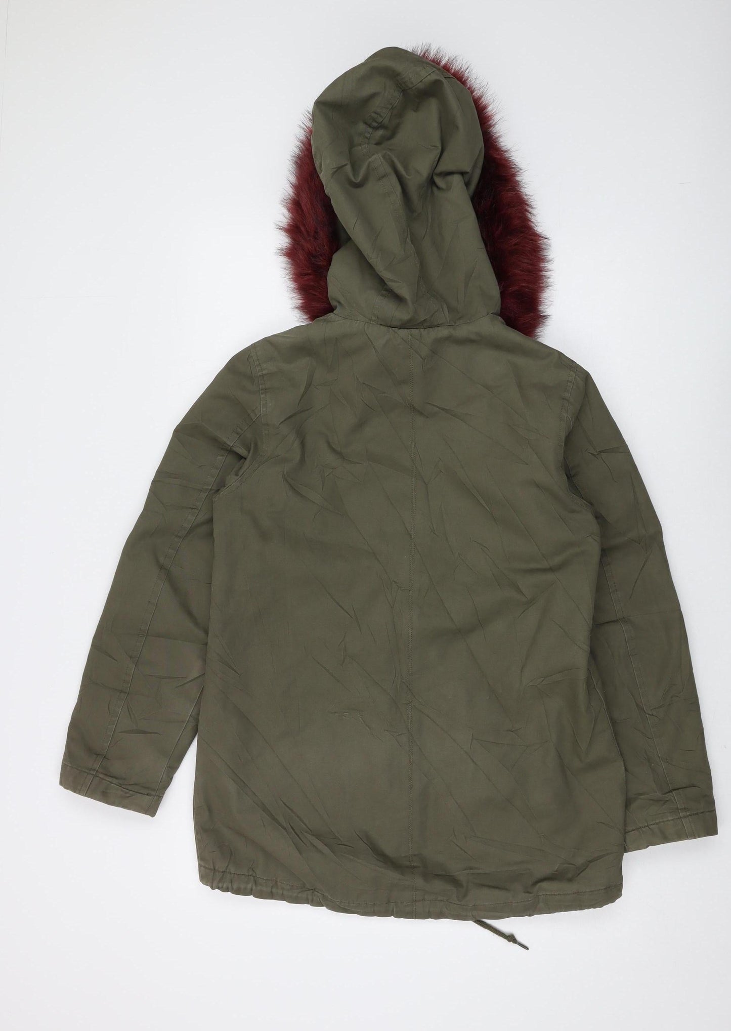 Womens UK Size 8 New Look Green Parka Coat
