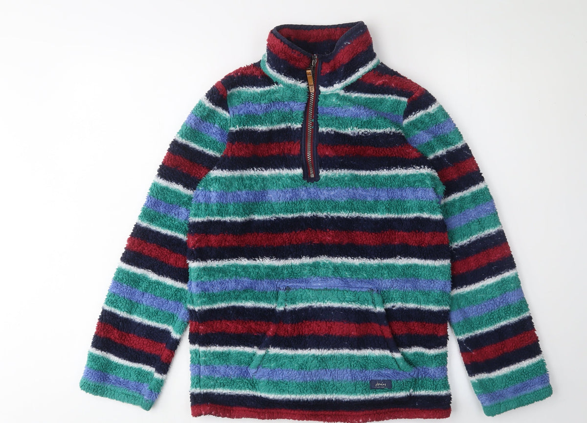 Additional front view of Joules girls’ multicoloured striped pullover sweatshirt 11 years