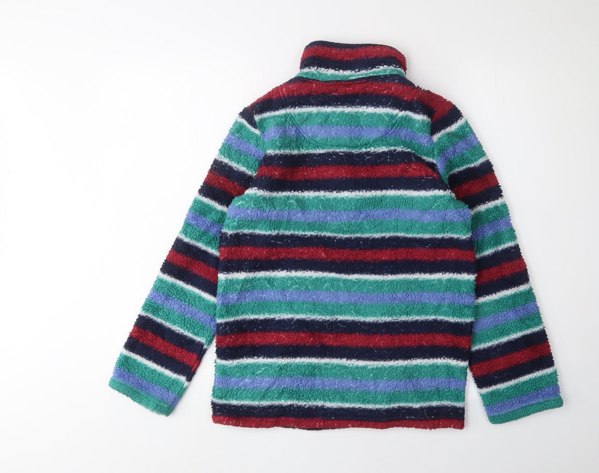 Back view of Joules girls’ multicoloured striped pullover sweatshirt 11 years
